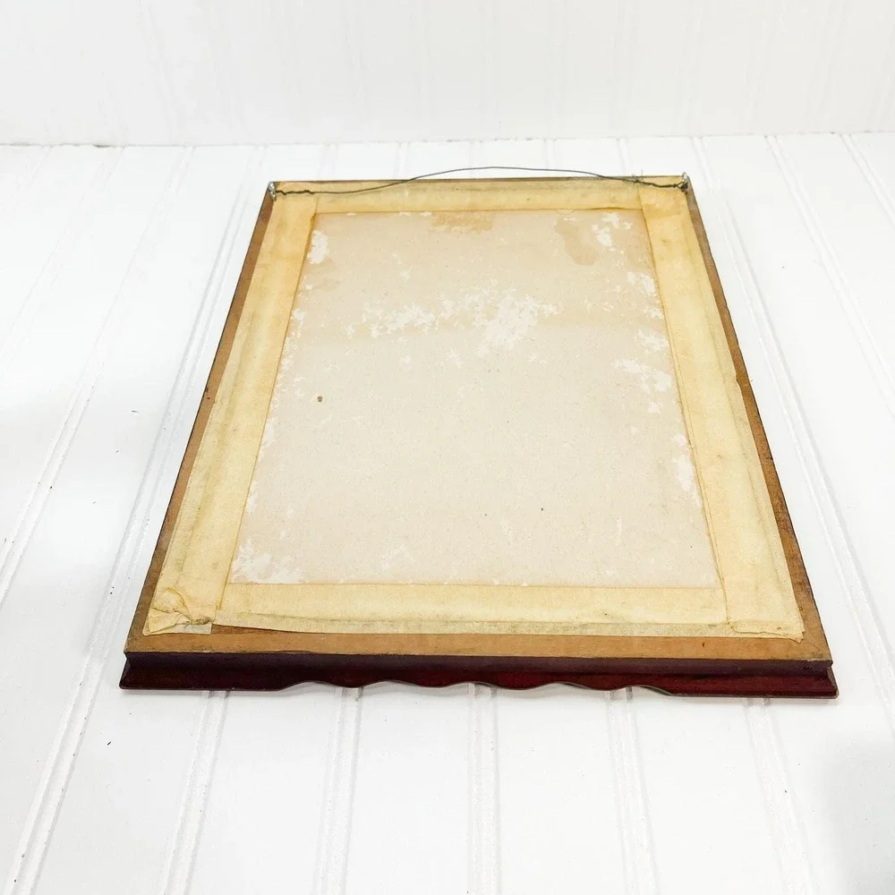 Vintage Floral Print in Wooden Frame - Korber Painting‎